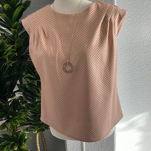 Andrew Marc sleeveless Faux leather blouse